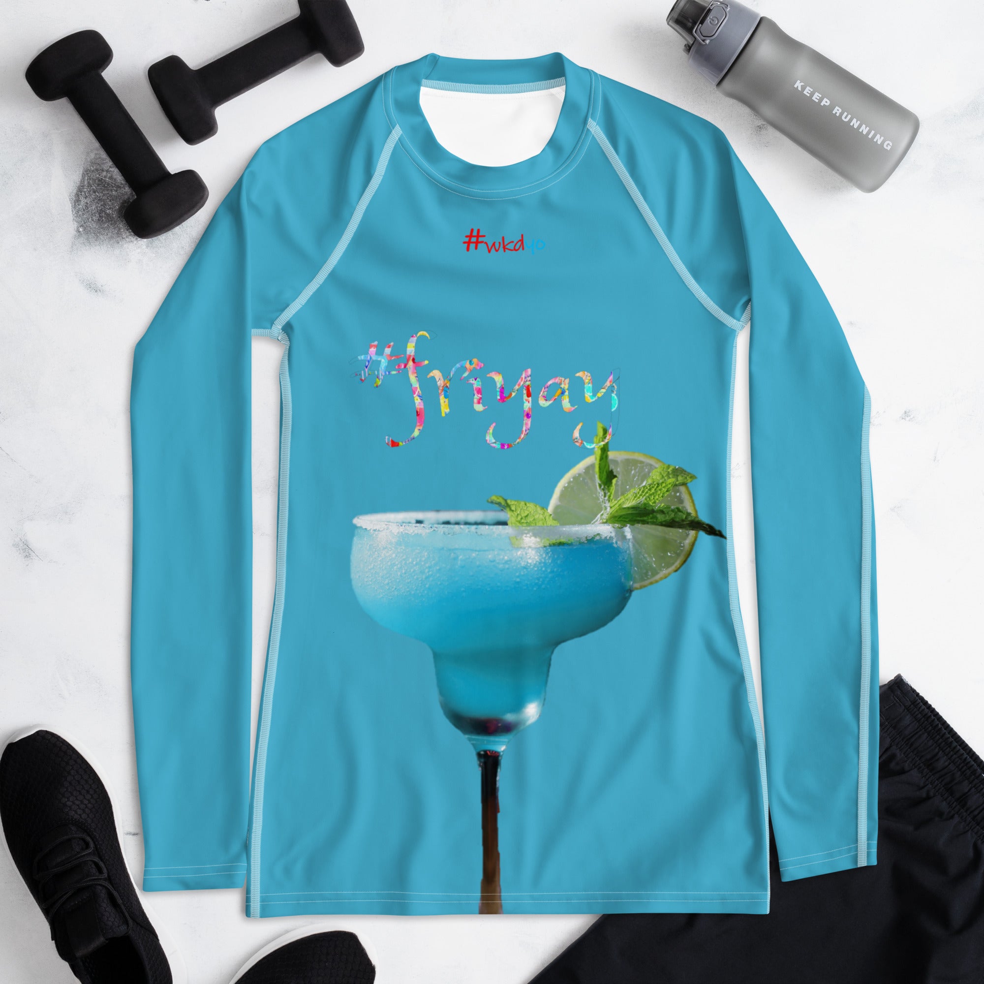 activewear-top-full-sleeved-rashguard-blue-friyay-running-gear-fitness-clothing-wickedyo2